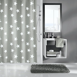 Duschdraperi Kleine Wolke Nova Platinum Grey 180x200 cm