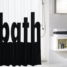 Duschdraperi Kleine Wolke Bath Black White 180x200 cm