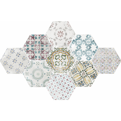Kakel Small Amalfi Hexagon 12,4x10,7