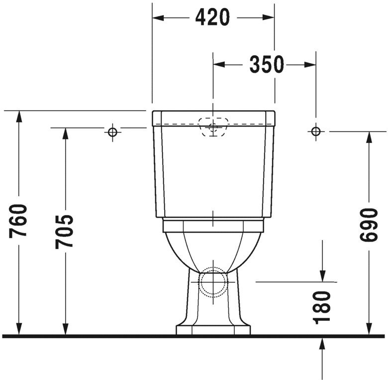 Toalettstol Duravit 1930 med P-lås