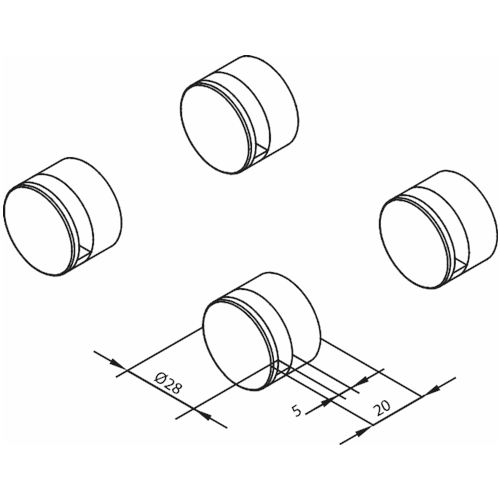 Spegelhållare Damixa Silhouet (4-pack) krom