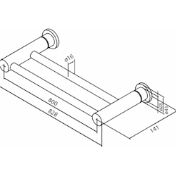 Handduksstång Dubbel Damixa Silhouet 800 mm Steel pvd