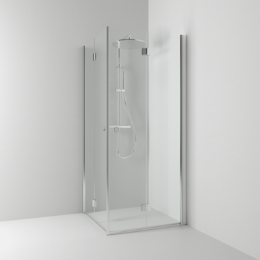 Duschpaket Svedbergs Skoga Aluminium Blank Vikhörn 90x90