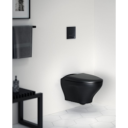 Vägghängd Toalettstol Gustavsberg Estetic 8330 Hygienic Flush Svart