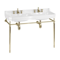 Tvättställ Burlington Edwardian 120 cm Dubbelt med Handfatsställ Gold