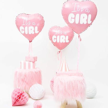 Folieballong, Its a girl, rosa