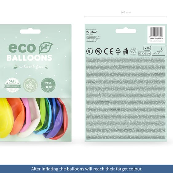 Ballong EKO, pastell färgmix, 10-pack
