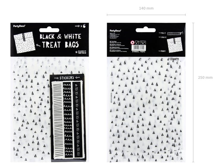 Godispåse, svart-vit, 6-pack