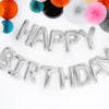 Folieballong, Happy Birthday, silver