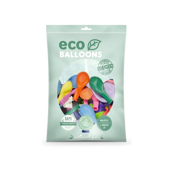 Ballong EKO, pastell färgmix, 100-pack