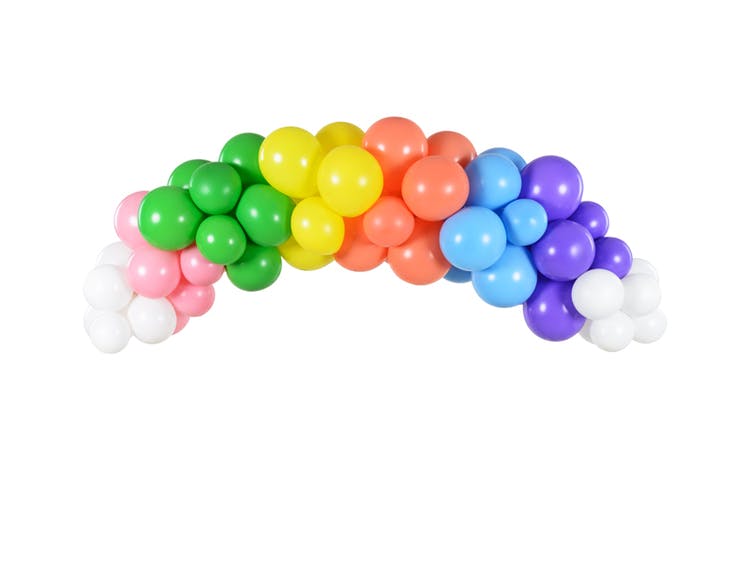 regnbågsfärgad ballongbåge