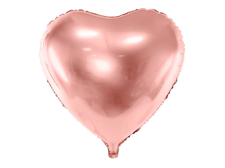 stor ballong hjärta roséguld