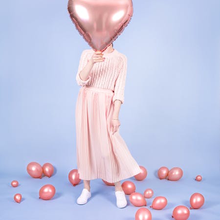 Folieballong, Hjärta, Roséguld