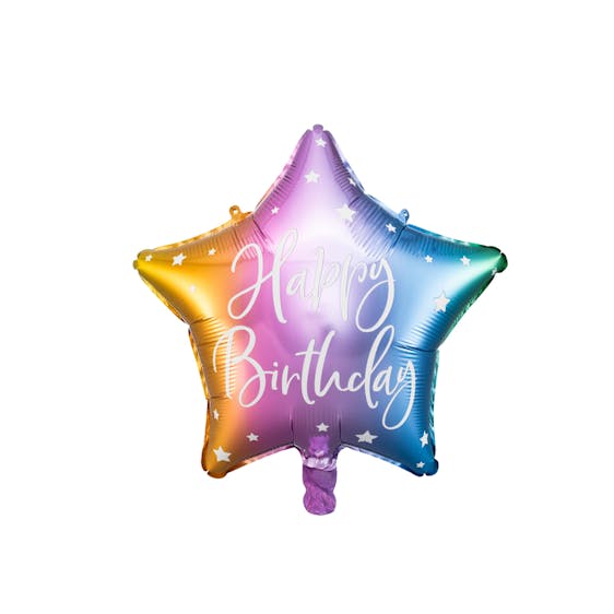 Folieballong, Happy Birthday, Stjärna, Färgmix