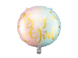 Folieballong, rund, Boy or Girl