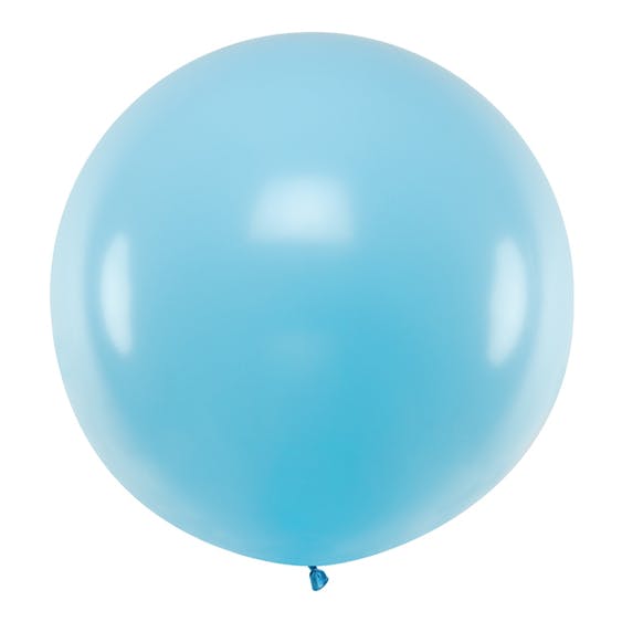 Pastell ljusblå ballong stor