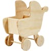 Liten barnvagn i trä