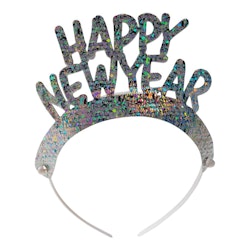 Diadem, Happy New Year, silver, 6-pack