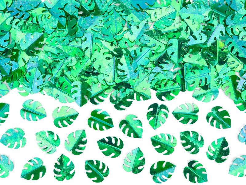 konfetti gröna löv