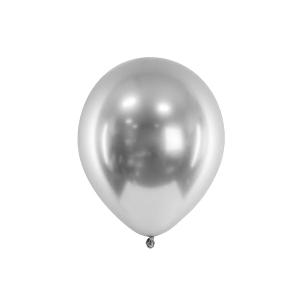 Glossy silver ballong
