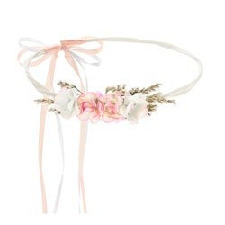 Blomsterkrans, elegant, vit/rosa