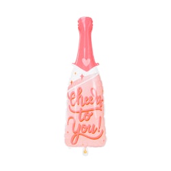 Folieballong, rosa flaska