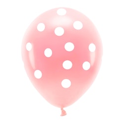 Ballong EKO, rosa pastell, prickar, 6-pack