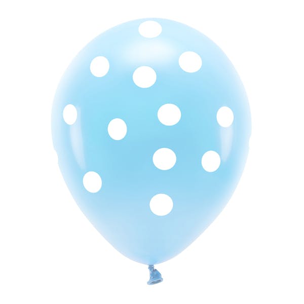 Blåa EKO ballonger med prickar