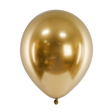 Ballong, glossy guld, 10-pack