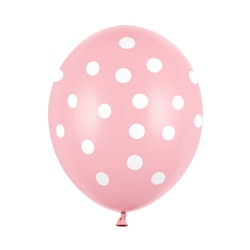 Ballong, rosa pastell, prickar, 18-pack