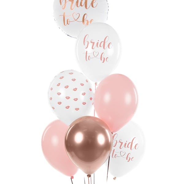 Folieballong, Bride to be, roséguld/vit