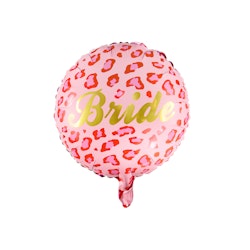 Folieballong, Bride, guld/rosa