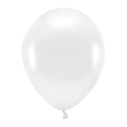 Ballong EKO, metallic vit, 100-pack