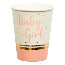 Pappmugg, Baby girl, 8-pack