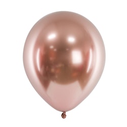 Ballong, glossy roséguld, 10-pack
