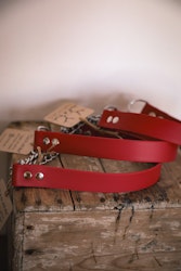 Hundhalsband halvstryp med kedja, i Biothane®