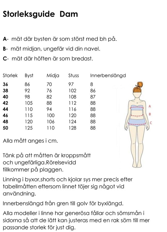 Klänning Fanny i certifierat linne. Sys i Sverige.