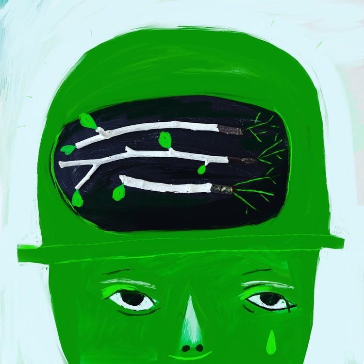 The green man Digitalt tryck 25 X 25 cm