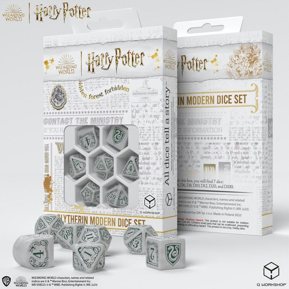 Harry Potter Dice Set Slytherin Modern Dice Set - White (7)