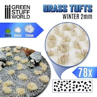 Grass TUFTS - 2mm self-adhesive - White Winter