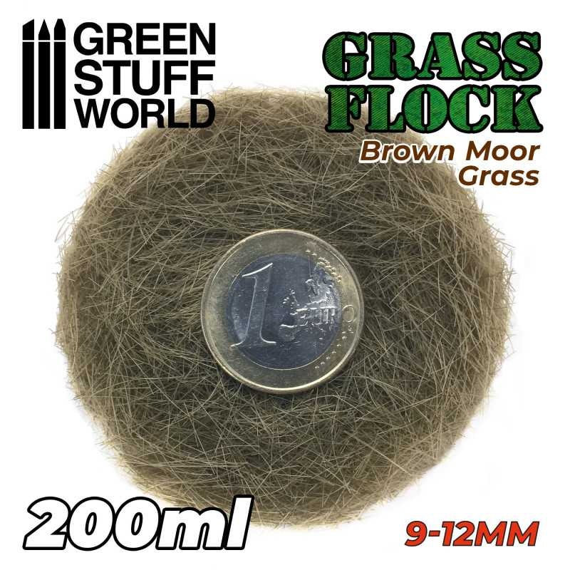 Static Grass Flock 9-12mm - Brown Moor Grass - 200 ml