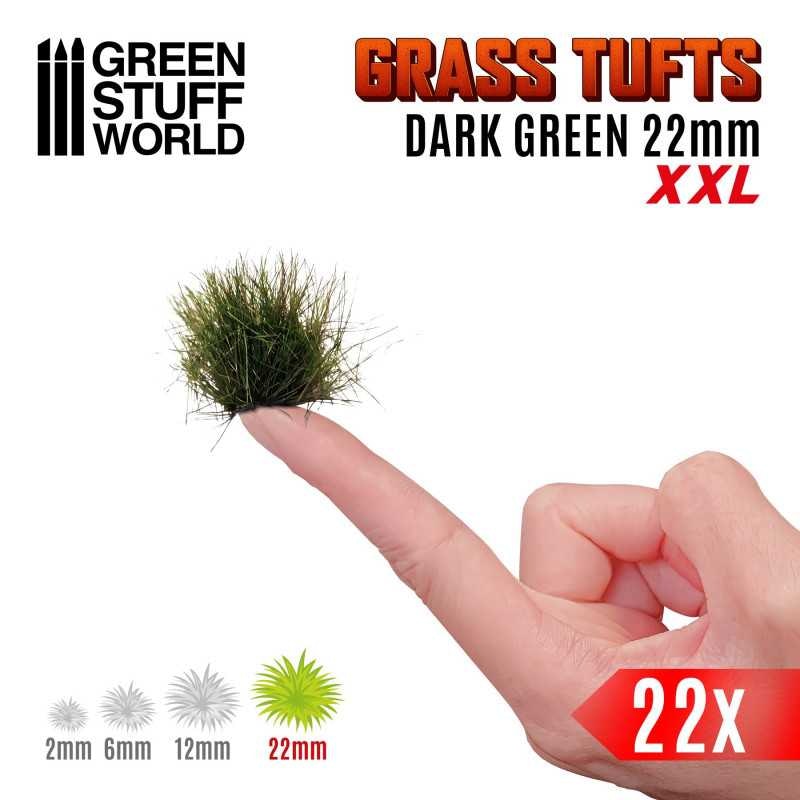 Grass TUFTS XXL - 22mm self-adhesive - DARK GREEN