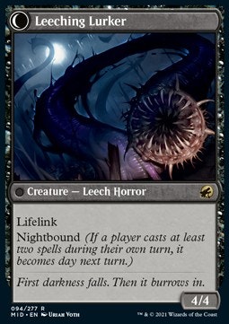 Curse of Leeches // Leeching Lurker (begagnat kort, EX/NM)