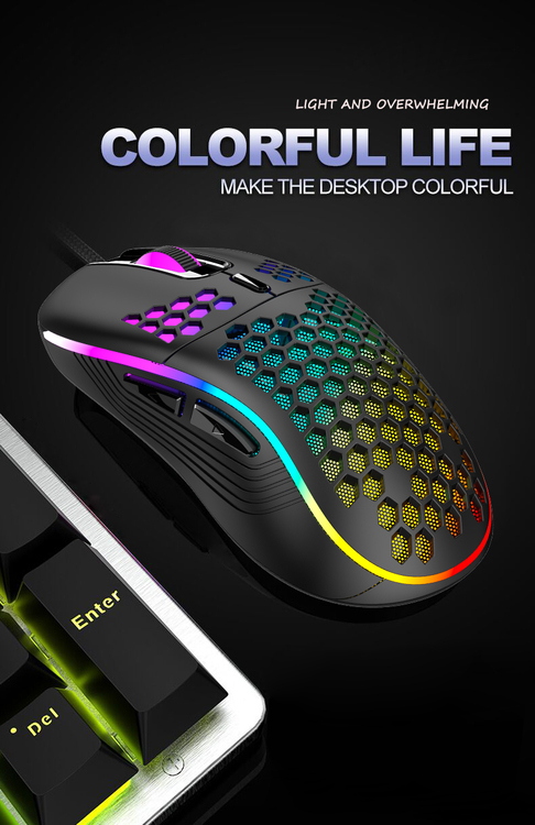 Ultralätt Gamingmus Black-neon Edition