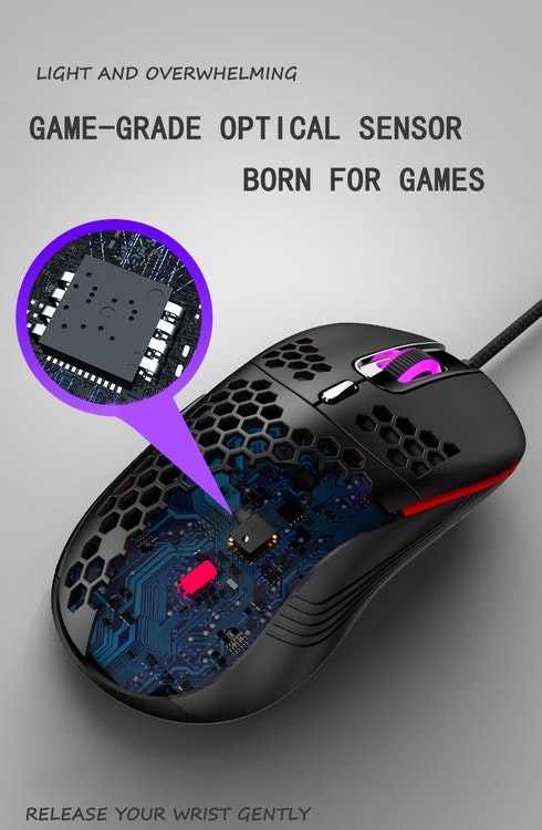 Ultralätt Gamingmus Black-neon Edition