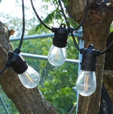 Premium Ljusslinga utomhus - Utebelysning 15-100 meter med utbytbara E27 LED lampor