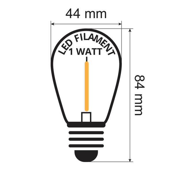 Ljusslinga utomhus komplett set med utbytbara LED-glödlampor - 10 till 100 meter