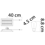 Solcell Ljusslinga utomhus 10 meter med 20 st lampor hängande socklar - 6W