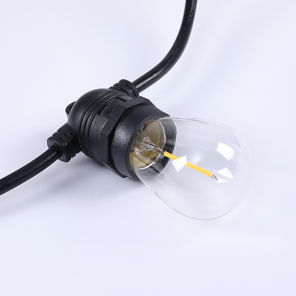 Premium Ljusslinga utomhus - Utebelysning 15-100 meter med utbytbara E27 LED lampor