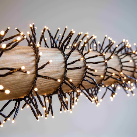 Julbelysning utomhus LED kluster ljusslinga  4,5m - 15 meter med  upp till 1500 lampor